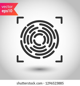 Scan vector icon. Fingerprint vector icon. Finger print vector sign. Linear thumbprint sign. Flat symbol. Illustration of authentication symbol.  EPS 10