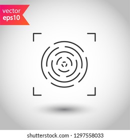 Scan vector icon. Fingerprint vector icon. Finger print vector sign. Linear thumbprint sign. Flat symbol. Illustration of authentication symbol.  EPS 10