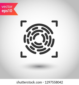 Scan vector icon. Fingerprint vector icon. Finger print vector sign. Linear thumbprint sign. Flat symbol. Illustration of authentication symbol.  EPS 10