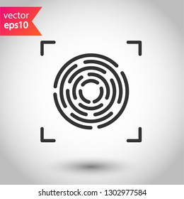 Scan vector icon. Fingerprint vector icon. Finger print vector sign. Linear thumbprint sign. Flat symbol. Illustration of authentication symbol.  EPS 10