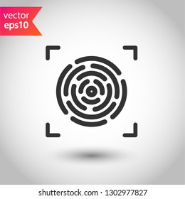 Scan vector icon. Fingerprint vector icon. Finger print vector sign. Linear thumbprint sign. Flat symbol. Illustration of authentication symbol.  EPS 10