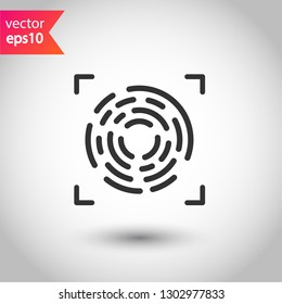 Scan vector icon. Fingerprint vector icon. Finger print vector sign. Linear thumbprint sign. Flat symbol. Illustration of authentication symbol.  EPS 10