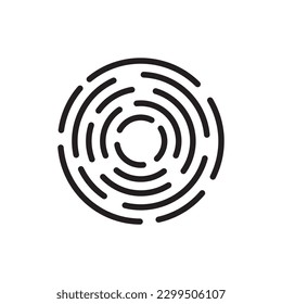 Icono de vector de exploración. Icono vectorial de huella digital. Diseño de señales planas de impresión de dedo. Signo de huella digital lineal. Ilustración del símbolo de autenticación. UI de usuario