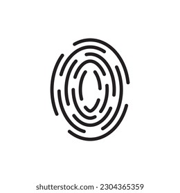 Scan vector icon. Fingerprint vector icon. Finger print flat sign design. Linear thumbprint sign. Illustration of authentication symbol. UX UI