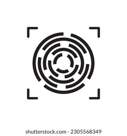 Scan vector icon. Fingerprint vector icon. Finger print flat sign design. Linear thumbprint sign. Illustration of authentication symbol. UX UI