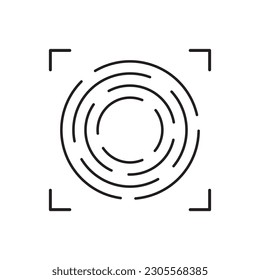Icono de vector de exploración. Icono vectorial de huella digital. Diseño de señales planas de impresión de dedo. Signo de huella digital lineal. Ilustración del símbolo de autenticación. UI de usuario