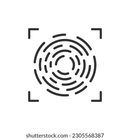 Scan vector icon. Fingerprint vector icon. Finger print flat sign design. Linear thumbprint sign. Illustration of authentication symbol. UX UI