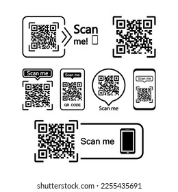 Scan vector icon. QR codes for smartphone mobile application, payment and identification.