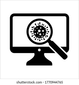 icono de exploración de virus en fondo blanco