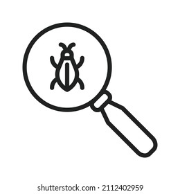 Analizar la imagen vectorial del icono de virus. También se puede usar para la ciberseguridad. Adecuado para aplicaciones móviles, aplicaciones web y medios impresos.