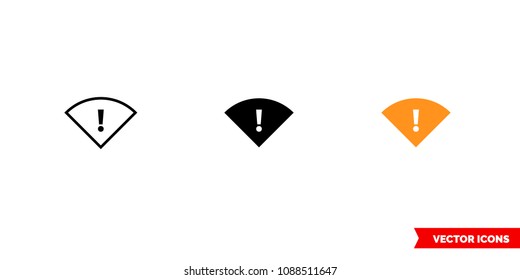 Scan wi-fi icon of 3 types: color, black and white, outline. Isolated vector sign symbol.