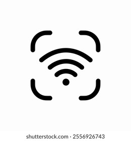 scan wifi internet icon sign vector