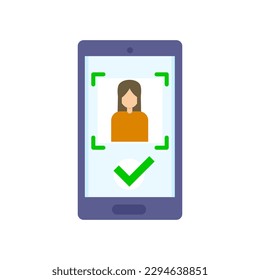 Escanea tu cara en tu teléfono móvil para iniciar sesión en la funcionalidad de la aplicación protegida por la tecnología.