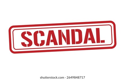 scandal red stamp text vector, rubber stamp