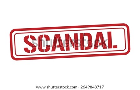 scandal red stamp text vector, rubber stamp
