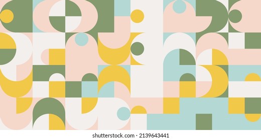 Scandi Art collage graphics pattern made with vector abstract forms and generative geometric shapes, useful for web background, poster art design, magazine front page, wall print, cover artwork.