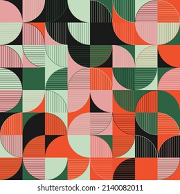 Scandi Art collage graphics pattern made with vector abstract forms and generative geometric shapes, useful for web background, poster art design, magazine front page, wall print, cover artwork.