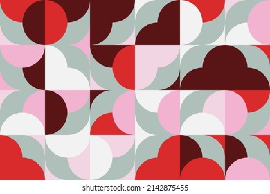 Scandi Art collage graphics pattern made with vector abstract forms and generative geometric shapes, useful for web background, poster art design, magazine front page, wall print, cover artwork.