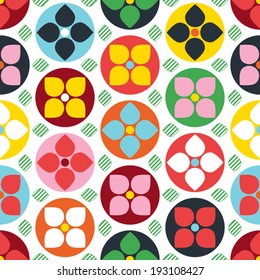 Scandi Polka Dot Flower Seamless Wallpaper