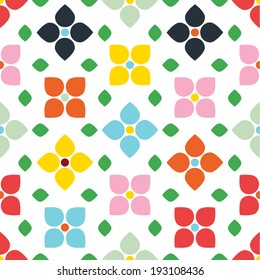 Scandi Style Flower Seamless Wallpaper