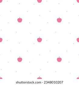 Scandi theme seamless vector pattern. Cute hand drawn fruity illustration with apples. Simple abstract texture. Fun background for packaging, apparel, gift, wrapping paper, textile, fabric, wallpaper.