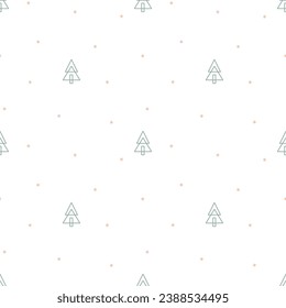 Motif harmonieux d'image vectorielle sur le thème Scandi. Jolie illustration de Noël dessinée à la main avec des arbres de Noël stylisés. Arrière-plan simple pour l'emballage, les vêtements, le cadeau, le papier d'emballage, le textile, le tissu, le fond d'écran, le capot
