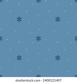 Scandi theme seamless vector pattern. Cute hand drawn Christmas illustration with snowflakes. Simple background for packaging, apparel, gift, wrapping paper, textile, fabric, wallpaper, cover.