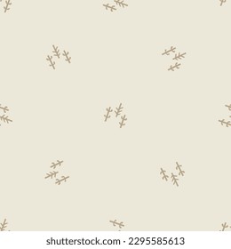 Scandi woodland tree lino cut icon seamless vector pattern. Whimsical forest hand drawn graphic backdrop. 