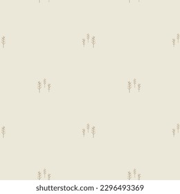 Scandi woodland tree lino cut icon seamless vector pattern. Whimsical forest hand drawn graphic backdrop. 