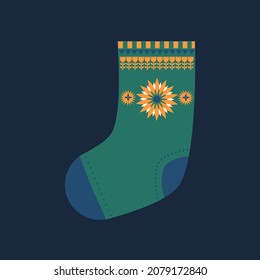 scandic folk pattern Christmas sox