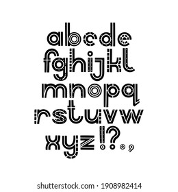 Scandinavan style artisic abc. Hand drawn minimalistic alphabet. Vector letters. Latin display type font set isolated. Perfect for posers. card, prints designs.