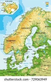 Scandinavia Relief Map