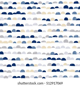 Scandinavian abstract cute colorful semicircle moon design with white background, pattern seamless backdrop wallpaper. Finnish pattern