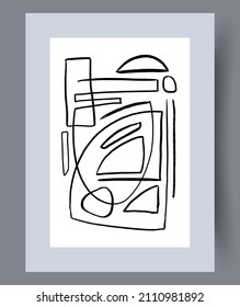 Prin vector abstracto escandinavo. Fondo de arte de pared abstracto minimalista para impresión. Estilo vectorial escandinavo.