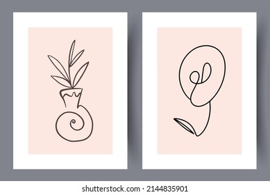 Impresión vectorial abstracta escandinava. Fondo de arte de pared abstracto minimalista para impresión. Estilo vectorial escandinavo.