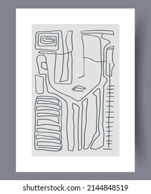 Scandinavian abstract vector print. Minimalistic abstract wall art background for print. Scandinavian vector style.