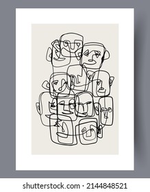 Scandinavian abstract vector print. Minimalistic abstract wall art background for print. Scandinavian vector style.