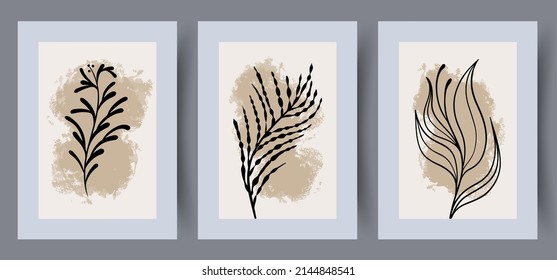 Scandinavian abstract vector print. Minimalistic abstract wall art background for print. Scandinavian vector style.