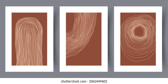 Scandinavian abstract vector print set for modern interior. Printable poster design.