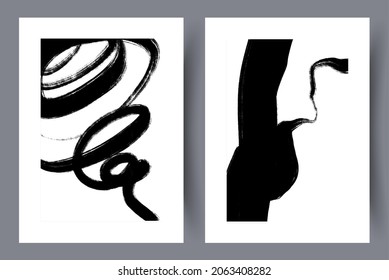 Scandinavian abstract vector print set.