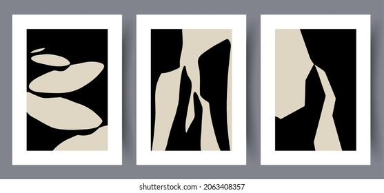 Scandinavian abstract vector print set.