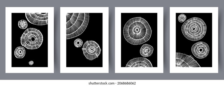 Scandinavian abstract vector print set. Minimalistic abstract wall art background for print. Scandinavian vector style.