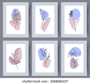 Scandinavian abstract vector print set. Minimalistic abstract wall art background for print. Scandinavian vector style.
