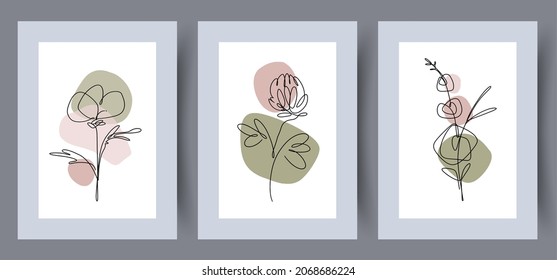 Scandinavian abstract vector print set. Minimalistic abstract wall art background for print. Scandinavian vector style.