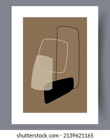 Scandinavian abstract vector print set. Minimalistic abstract wall art background for print. Scandinavian vector style.