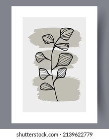 Conjunto de impresión vectorial abstracta escandinava. Fondo de arte de pared abstracto minimalista para impresión. Estilo vectorial escandinavo.