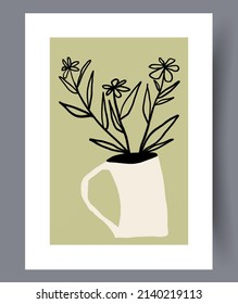 Scandinavian abstract vector print set. Minimalistic abstract wall art background for print. Scandinavian vector style.