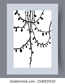 Scandinavian abstract vector print set. Minimalistic abstract wall art background for print. Scandinavian vector style.