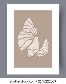 Scandinavian abstract vector print set. Minimalistic abstract wall art background for print. Scandinavian vector style.