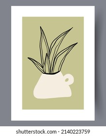 Scandinavian abstract vector print set. Minimalistic abstract wall art background for print. Scandinavian vector style.